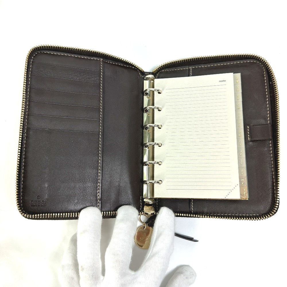 GUCCI Notebook cover 233152 GG canvas / leather Brown GG Gutchori Chihuahua Women Used Authentic