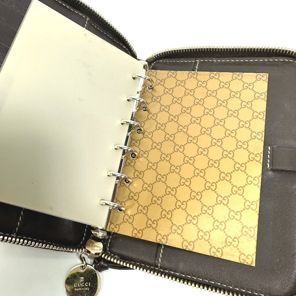 GUCCI Notebook cover 233152 GG canvas / leather Brown GG Gutchori Chihuahua Women Used Authentic