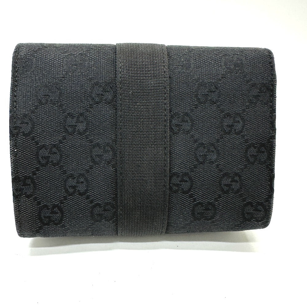 GUCCI Pouch 39.0911 GG canvas black GG Cosmetics Pouch Women Used Authentic