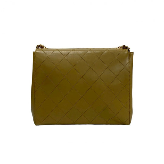 CHANEL Shoulder Bag lambskin beige Matrasse