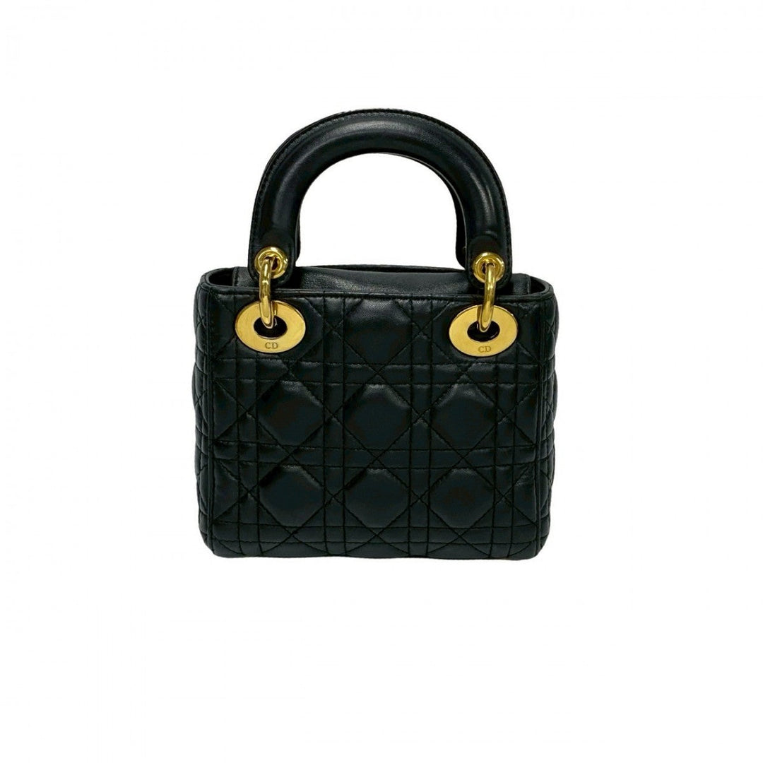 Dior Shoulder Bag leather black Lady Dior