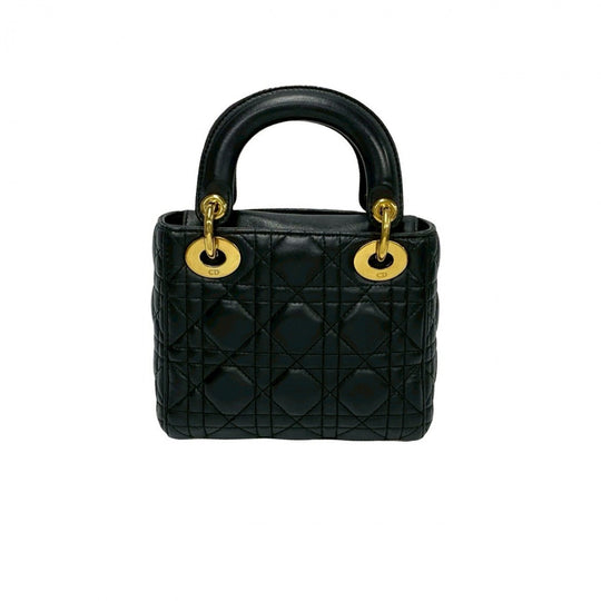 Dior Shoulder Bag leather black Lady Dior