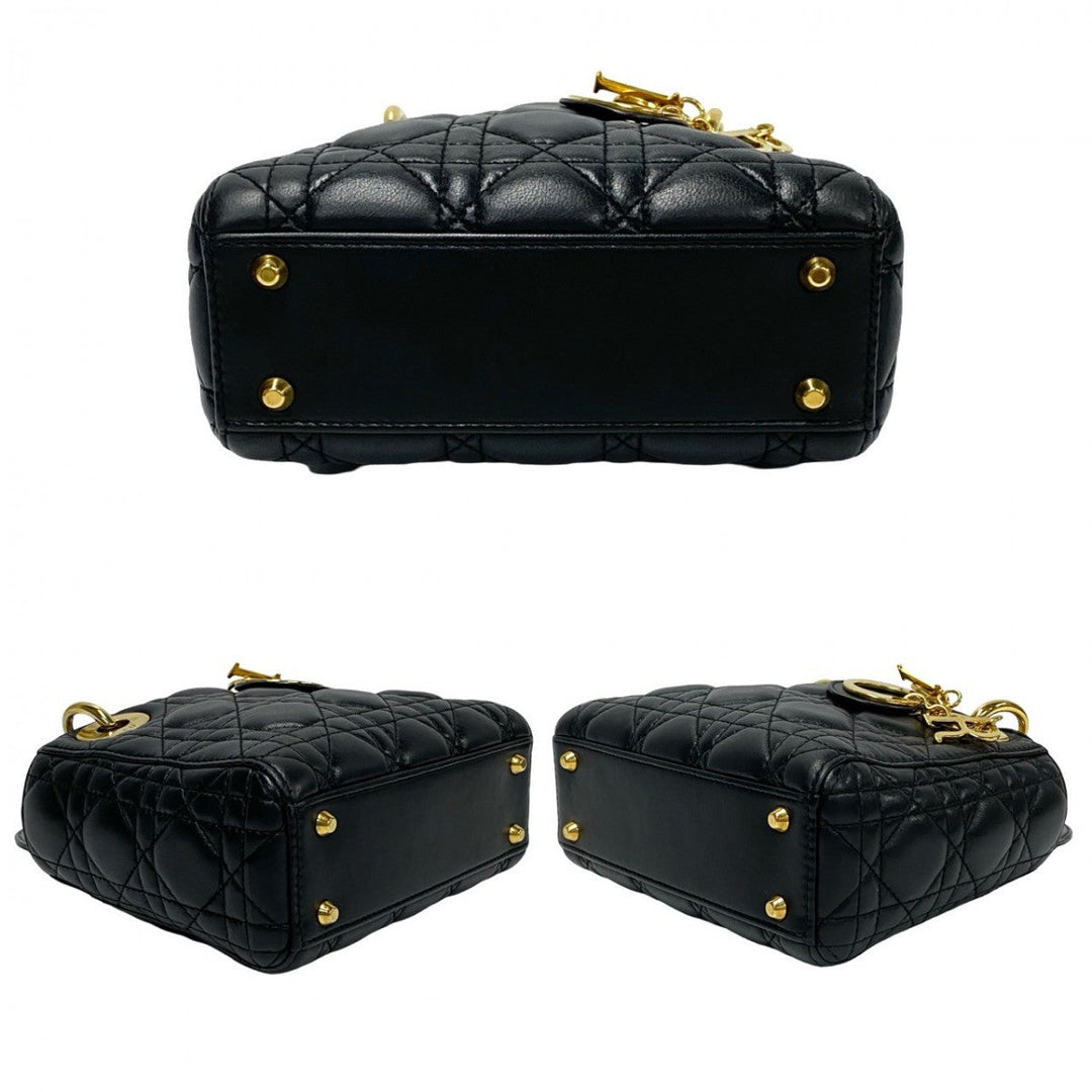 Dior Shoulder Bag leather black Lady Dior