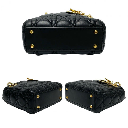 Dior Shoulder Bag leather black Lady Dior