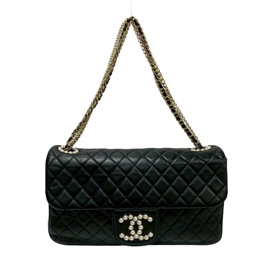 CHANEL Shoulder Bag Fake pearl black Matrasse Westminster