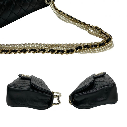 CHANEL Shoulder Bag Fake pearl black Matrasse Westminster