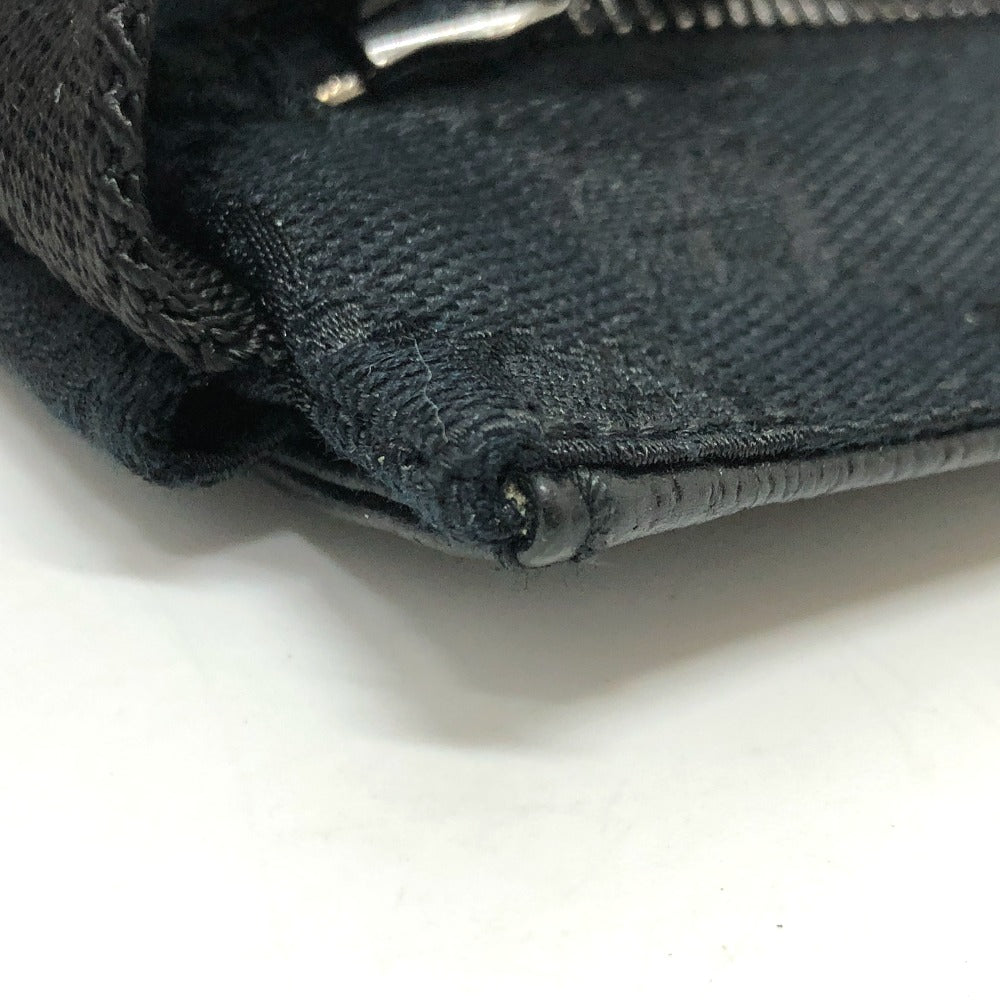 GUCCI Waist bag 162962 GG canvas black GG canvas W pocket Women Used Authentic