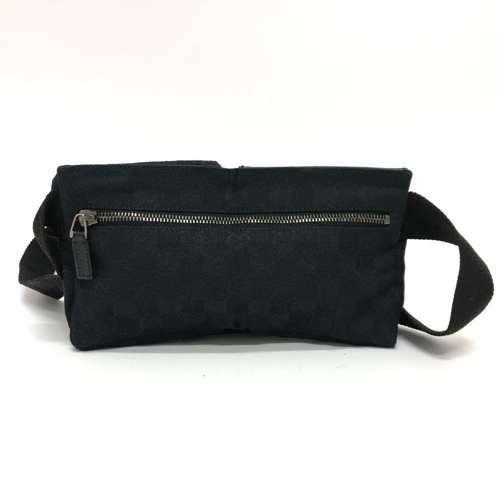 GUCCI Waist bag 162962 GG canvas black GG canvas W pocket Women Used Authentic