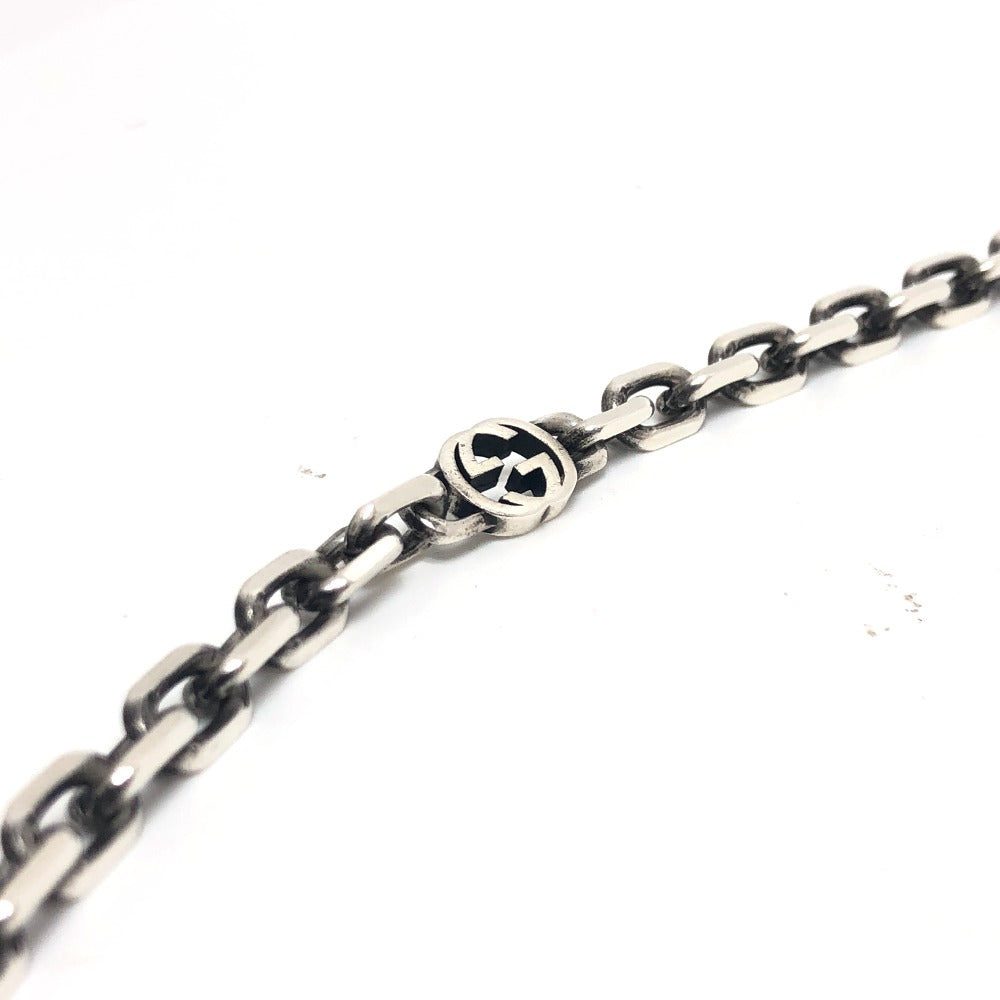 GUCCI Necklace SV925 Silver Interlocking G mens Used Authentic