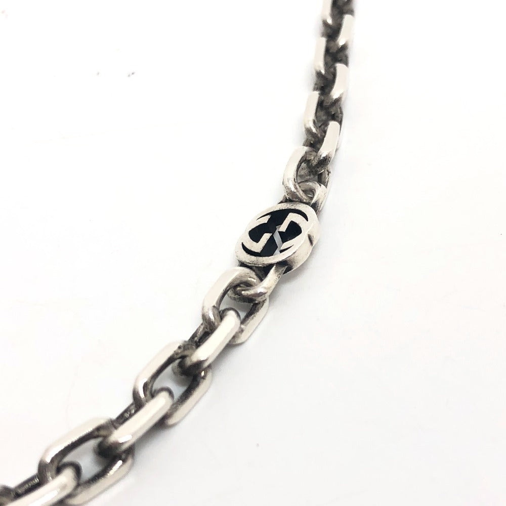 GUCCI Necklace SV925 Silver Interlocking G mens Used Authentic
