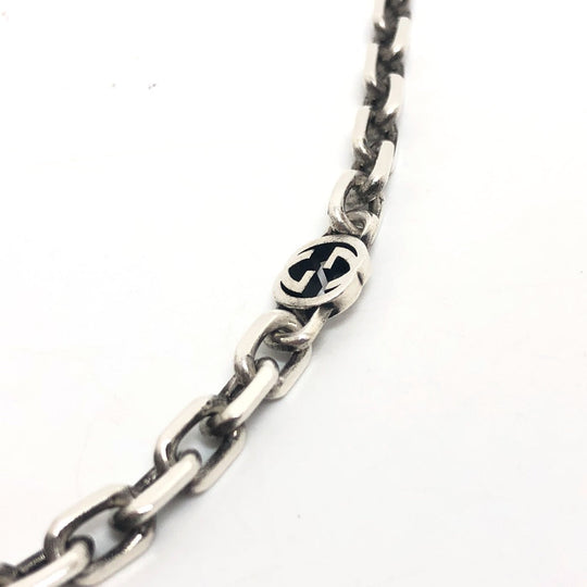 GUCCI Necklace SV925 Silver Interlocking G mens Used Authentic