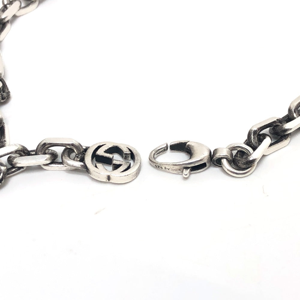 GUCCI Necklace SV925 Silver Interlocking G mens Used Authentic
