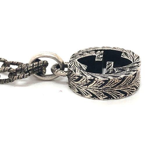 GUCCI Necklace AG925 Silver Interlocking G mens Used Authentic