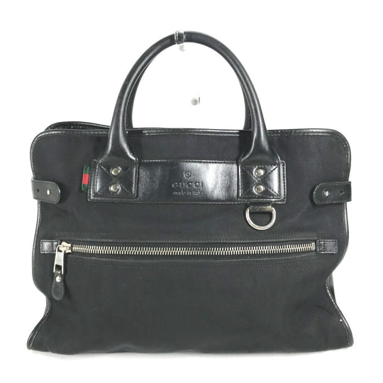 GUCCI Business bag 246410 Nylon / leather black logo mens Used Authentic