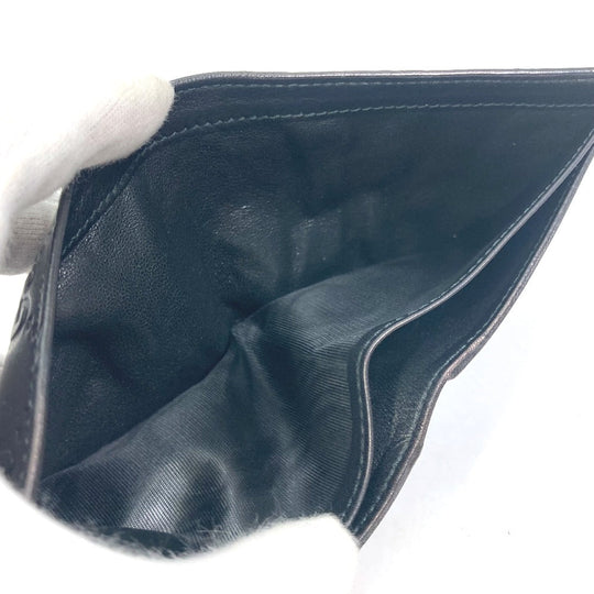 GUCCI Folded wallet 145754 Sima leather Black type Compact wallet GG Guccisima mens Used Authentic