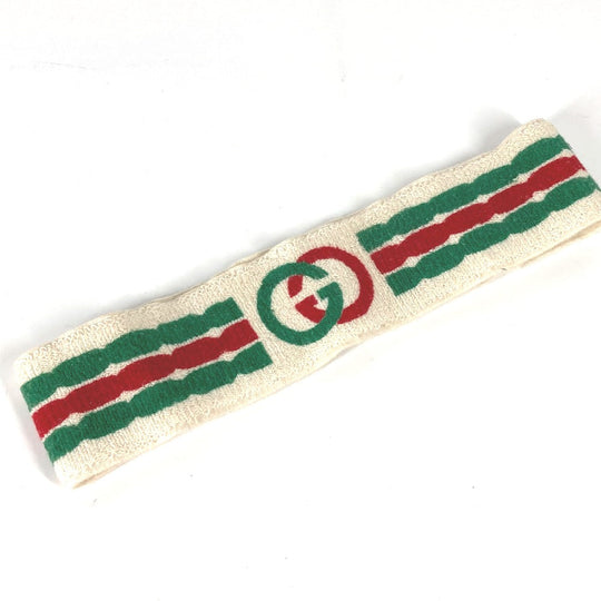 GUCCI hair accessory Polyurethane white GG logo sherry line mens Used Authentic