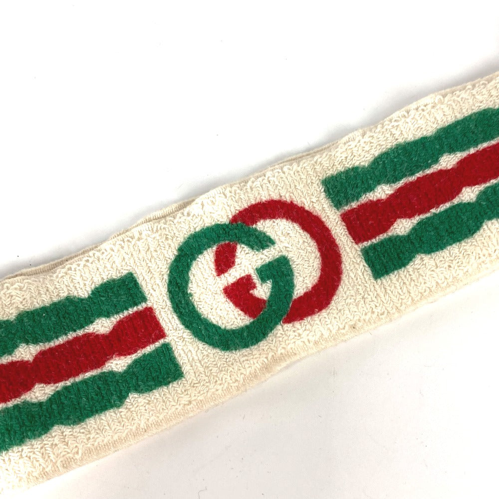 GUCCI hair accessory Polyurethane white GG logo sherry line mens Used Authentic