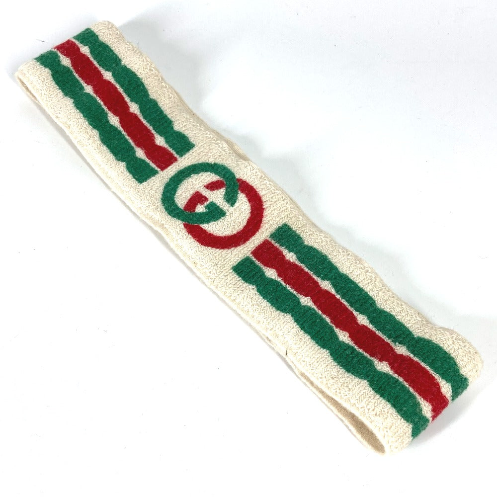 GUCCI hair accessory Polyurethane white GG logo sherry line mens Used Authentic