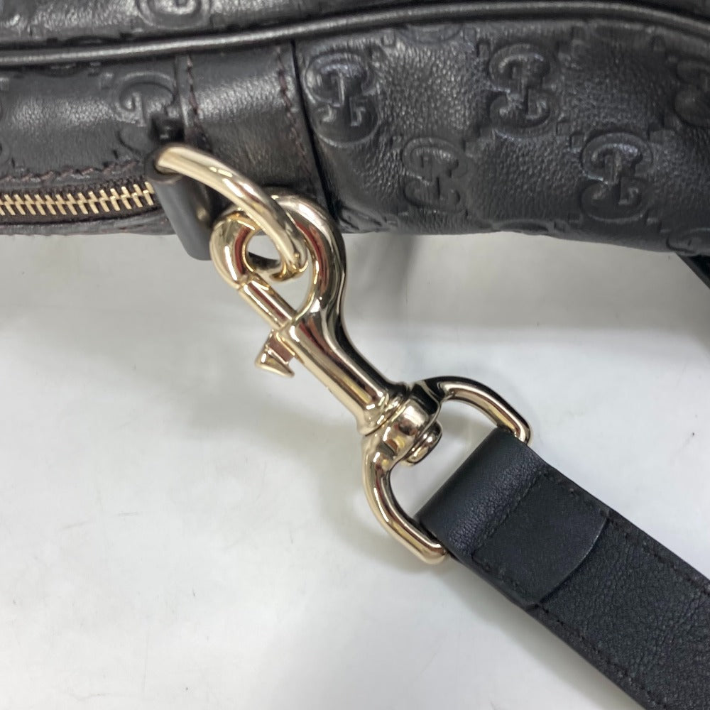 GUCCI Business bag 208463 leather Dark brown Tote Bag handbag Guccisima GG