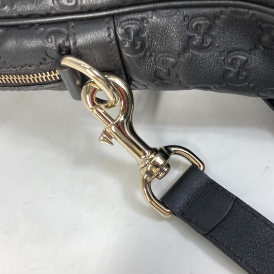 GUCCI Business bag 208463 leather Dark brown Tote Bag handbag Guccisima GG