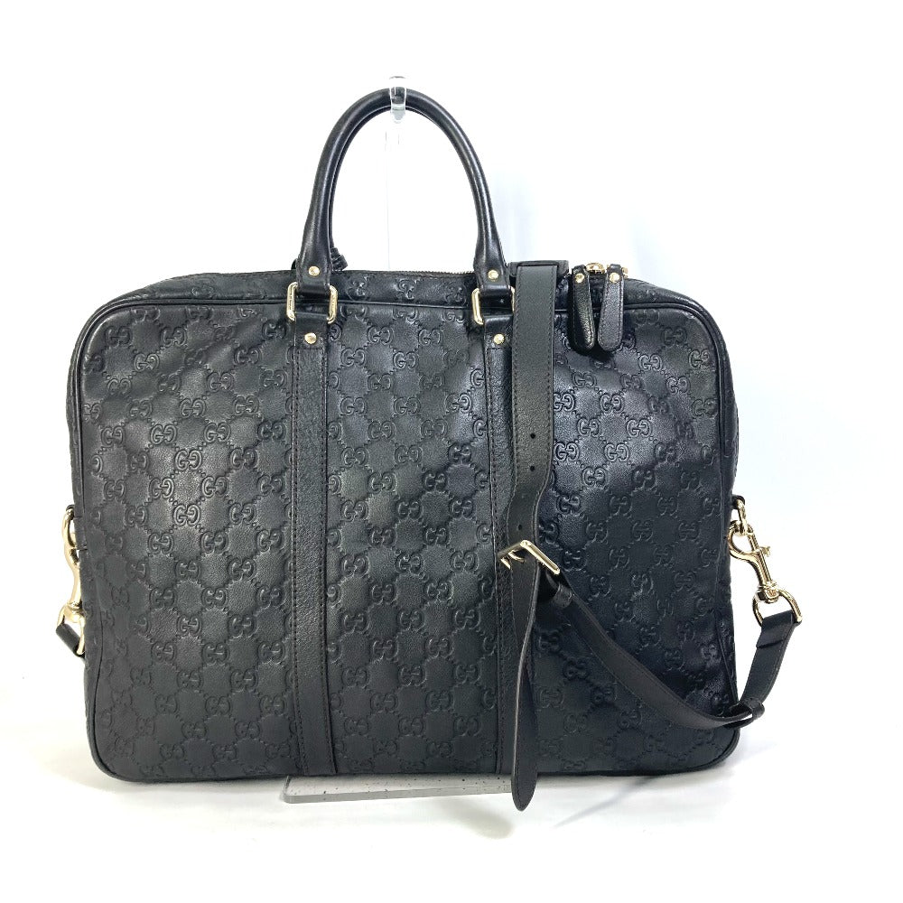 GUCCI Business bag 208463 leather Dark brown Tote Bag handbag Guccisima GG
