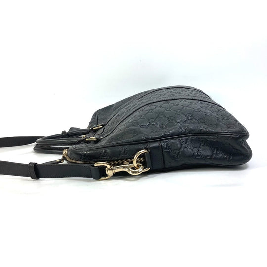 GUCCI Business bag 208463 leather Dark brown Tote Bag handbag Guccisima GG