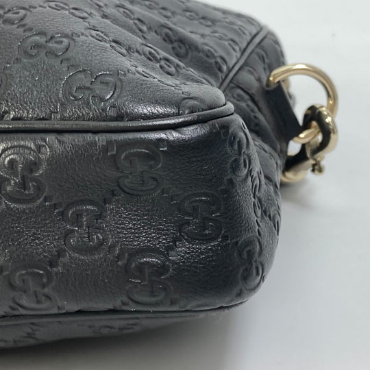 GUCCI Business bag 208463 leather Dark brown Tote Bag handbag Guccisima GG