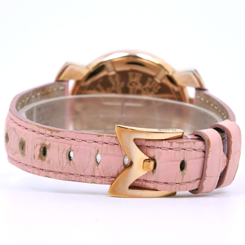 Gaga Milano Watches Quartz 5012.WH.KALA Stainless Steel , Leather pink Manure 40 White dial unisex(Unisex) Used Authentic