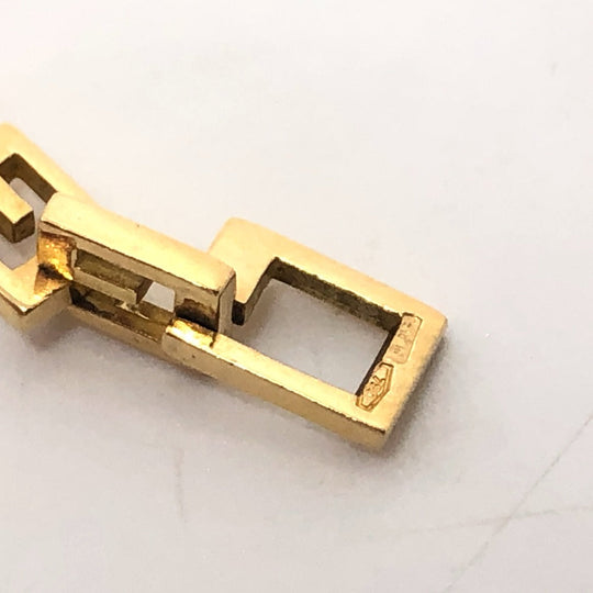 GUCCI Necklace 18K Yellow Gold gold K18YG G logo link square Women Used Authentic