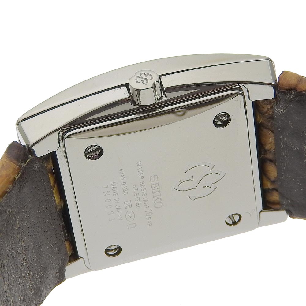 SEIKO Watches Quartz SRXJ001 Stainless Steel, 2P Brown Diamond Brown 4J45-0AB0 18PDiamond M White dial Women Used Authentic