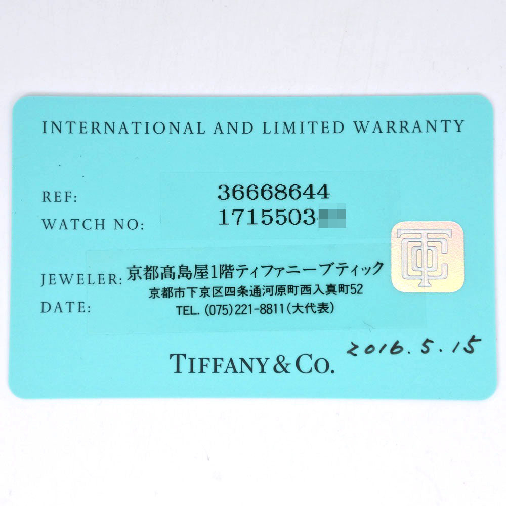 TIFFANY&Co. Watches Quartz 36668694 Stainless Steel , Leather Navy East West Mini Navy dial Women Used Authentic