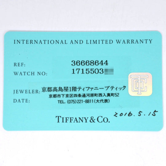 TIFFANY&Co. Watches Quartz 36668694 Stainless Steel , Leather Navy East West Mini Navy dial Women Used Authentic