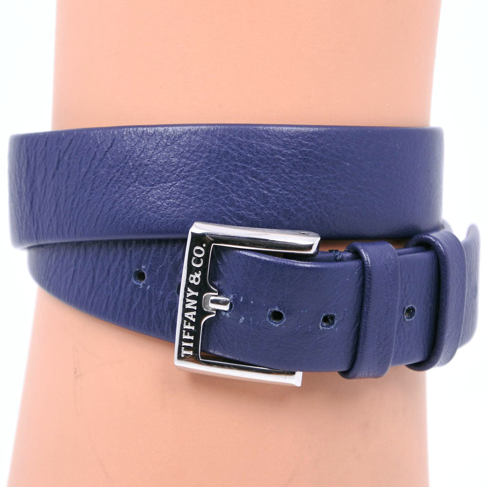 TIFFANY&Co. Watches Quartz 36668694 Stainless Steel , Leather Navy East West Mini Navy dial Women Used Authentic