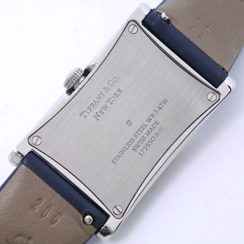 TIFFANY&Co. Watches Quartz 36668694 Stainless Steel , Leather Navy East West Mini Navy dial Women Used Authentic