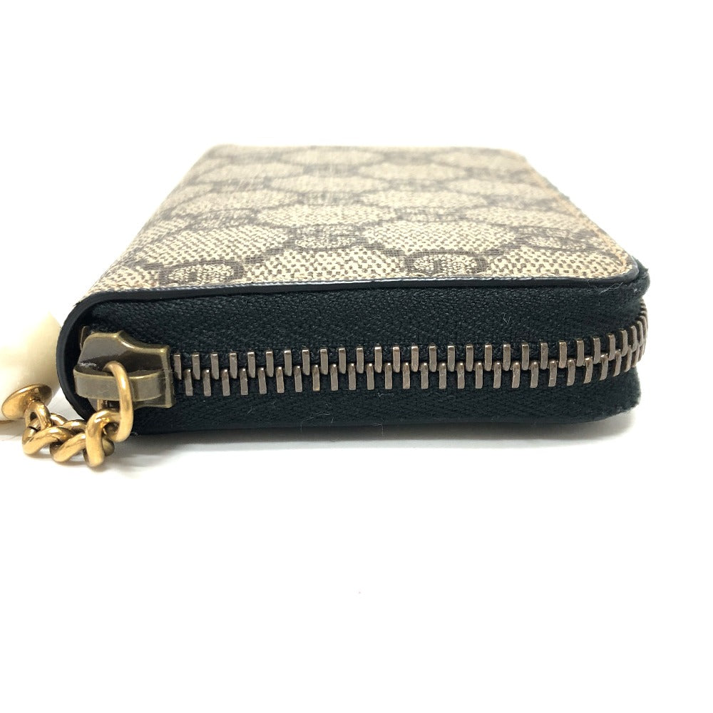 GUCCI Coin case 431482 GG canvas, fake pearl beige Zip Around Women Used Authentic