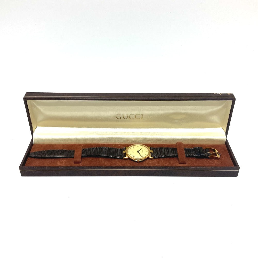 GUCCI Watches Quartz 3400F Gold Plated gold gold dial mens Used Authentic