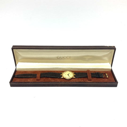 GUCCI Watches Quartz 3400F Gold Plated gold gold dial mens Used Authentic
