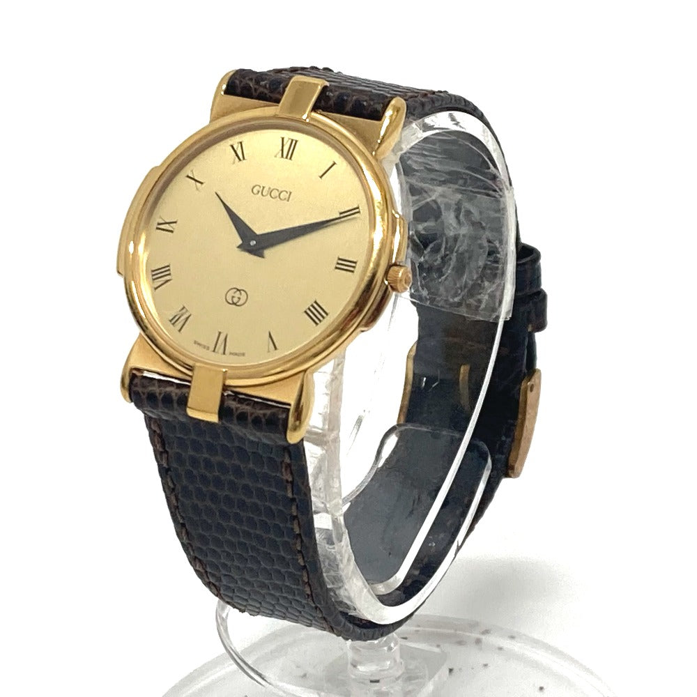 GUCCI Watches Quartz 3400F Gold Plated gold gold dial mens Used Authentic