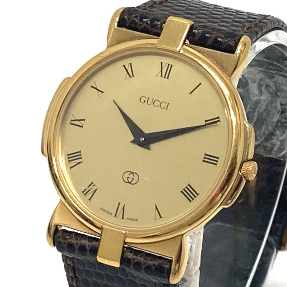 GUCCI Watches Quartz 3400F Gold Plated gold gold dial mens Used Authentic