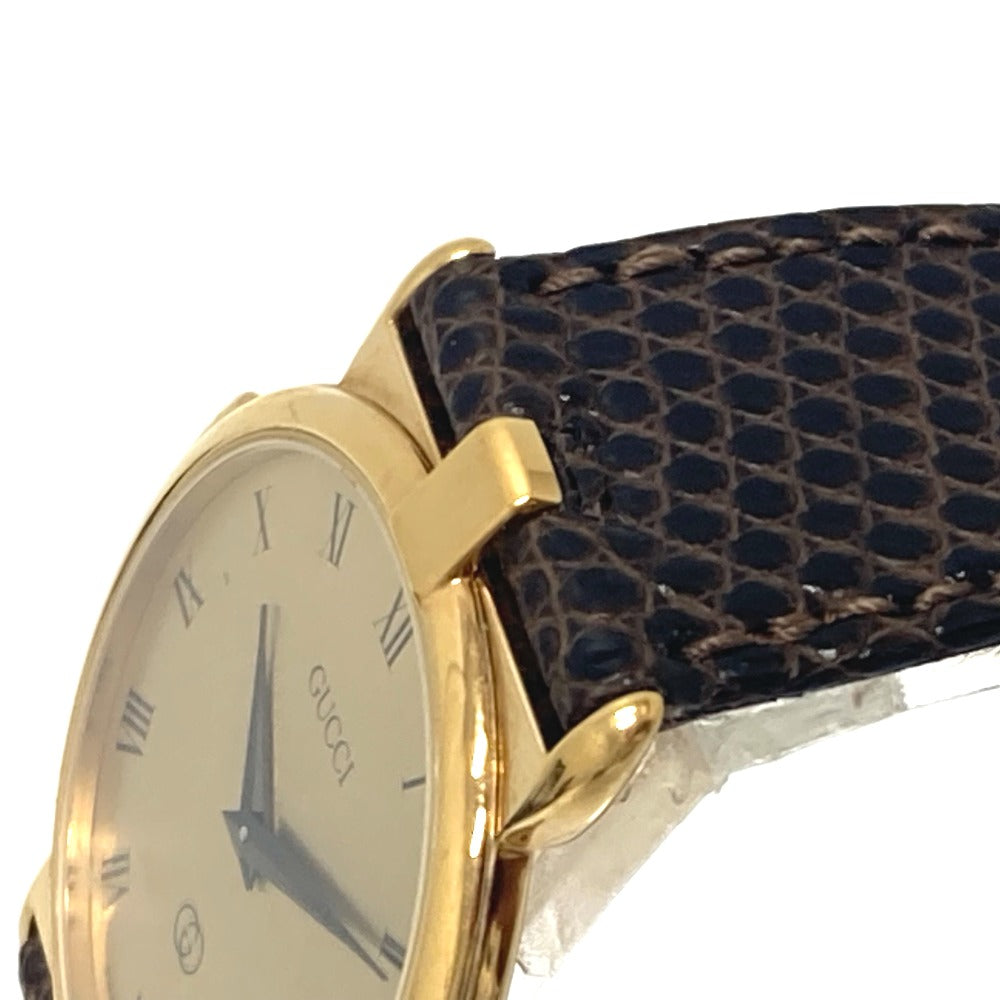 GUCCI Watches Quartz 3400F Gold Plated gold gold dial mens Used Authentic