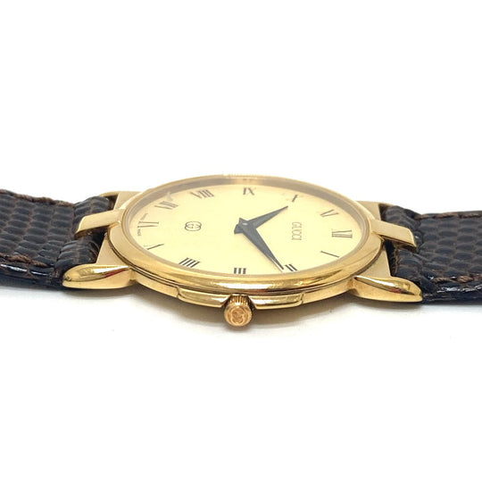 GUCCI Watches Quartz 3400F Gold Plated gold gold dial mens Used Authentic