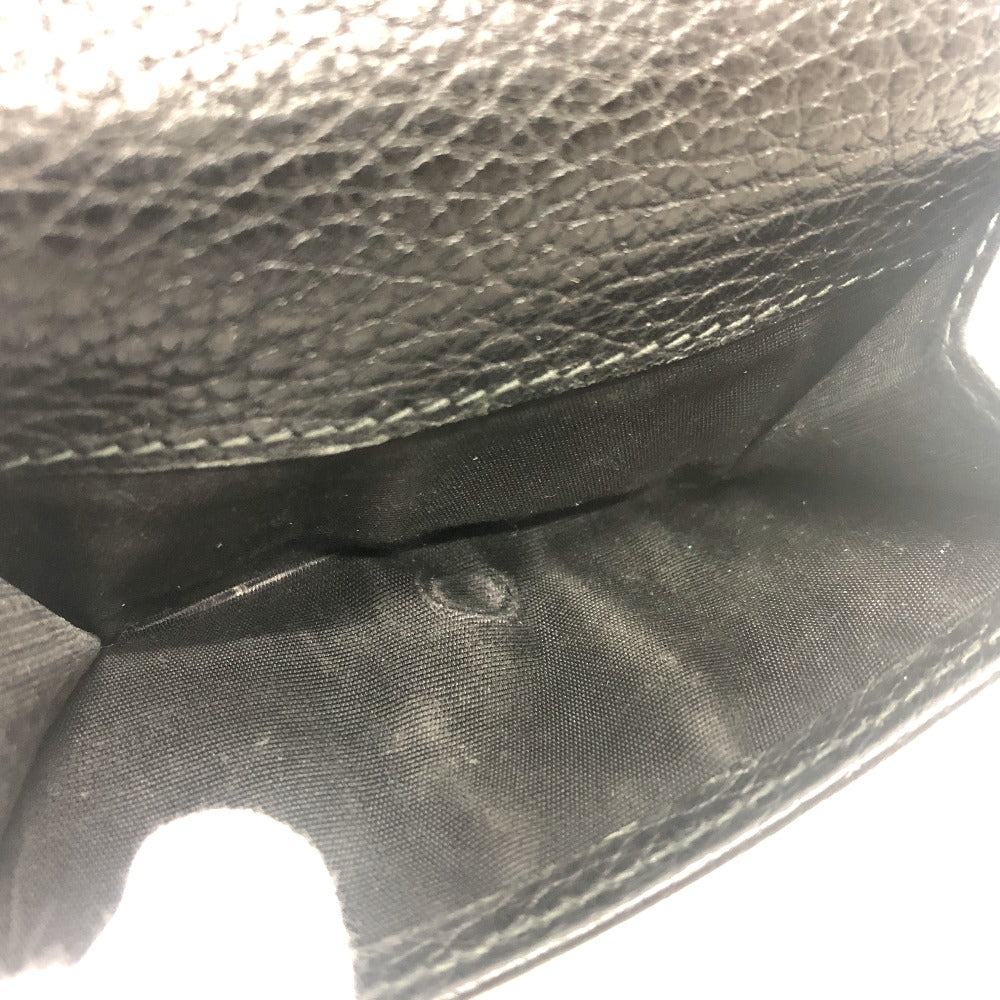 GUCCI Trifold wallet 474746 leather black GG Marmont Compact Wallet Women Used Authentic