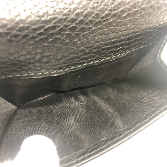 GUCCI Trifold wallet 474746 leather black GG Marmont Compact Wallet Women Used Authentic