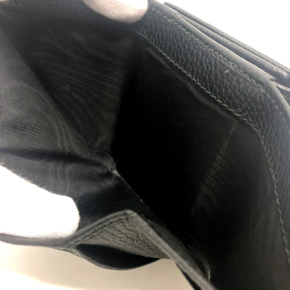 GUCCI Trifold wallet 474746 leather black GG Marmont Compact Wallet Women Used Authentic