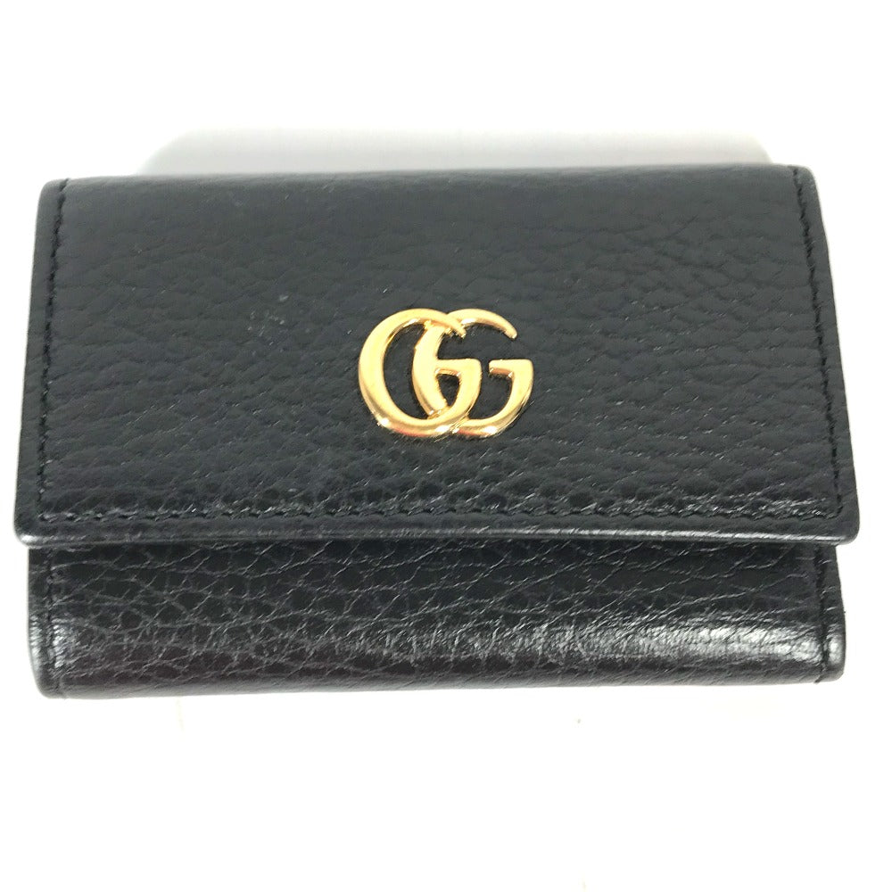 GUCCI Key case Key holder  456118 leather black key GG Marmont Women Used Authentic