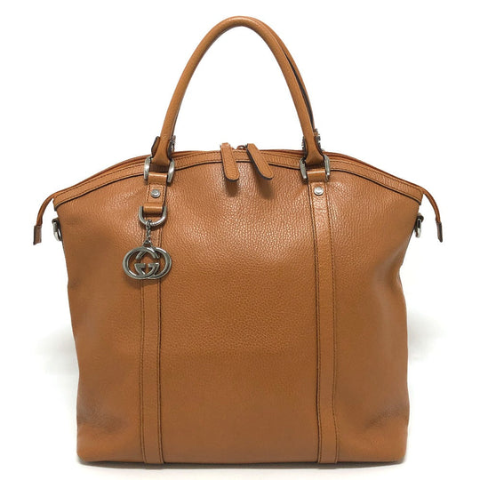 GUCCI Handbag 33955 leather Brown Interlocking G charm
