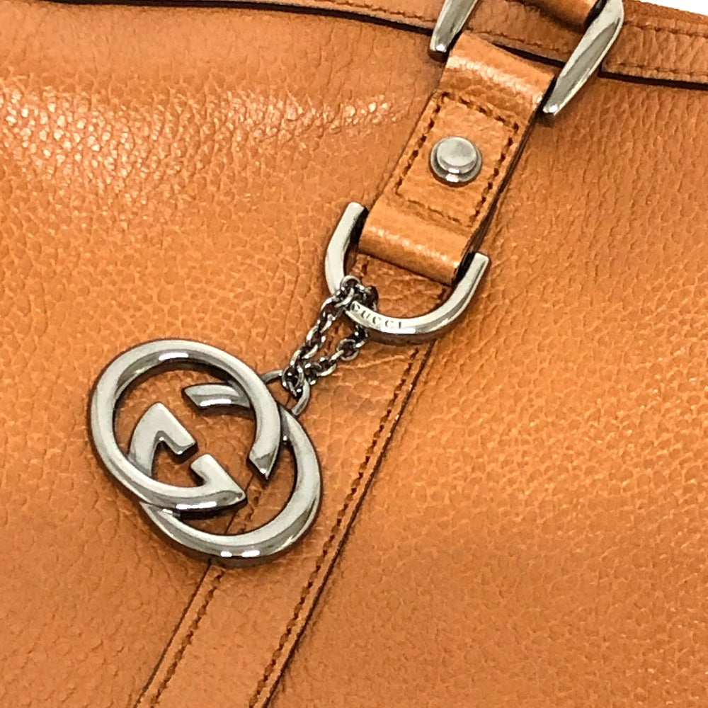 GUCCI Handbag 33955 leather Brown Interlocking G charm