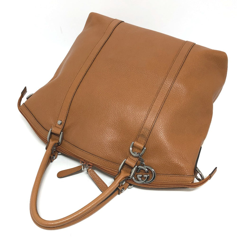 GUCCI Handbag 33955 leather Brown Interlocking G charm