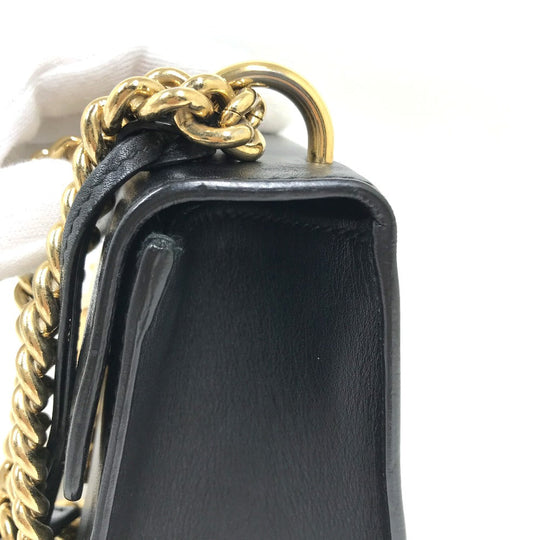 GUCCI Shoulder Bag 409487 leather black Small Padlock Chain