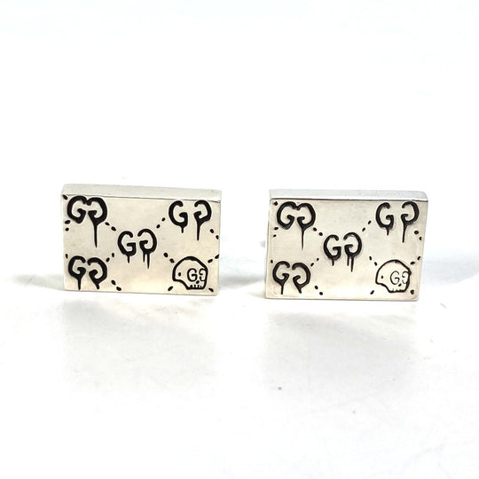 GUCCI cuffs 457224 SV925 Silver ghost mens Used Authentic